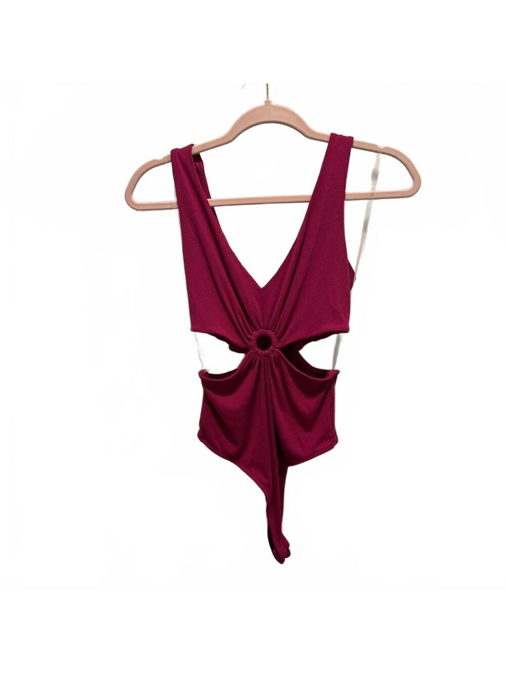 WILD FABLE hot pink barbiecore bodysuit with cutouts, women’s size M